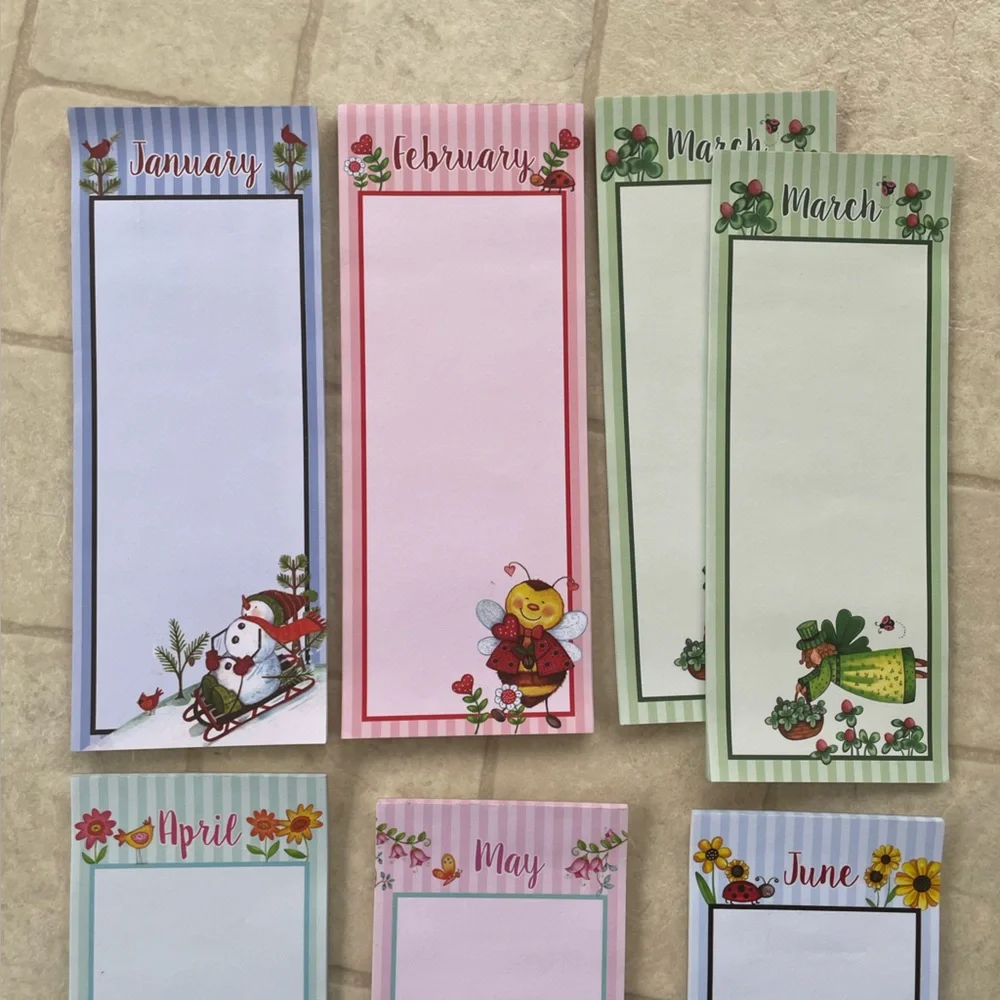 Seasonal Monthly Magnetic Notepad Set